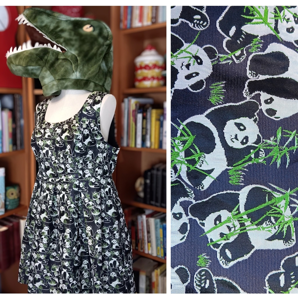 "Bamboo Debut" Brocade Panda Print MIdi Dress by Lace and Mesh From Modcloth 2X